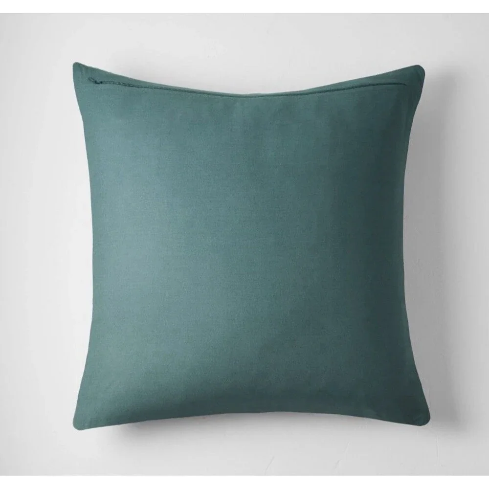 RARE BUNDE Casaluna Queen Chambray Coverlet + 2 Euro Shams Dark Teal Blue $197